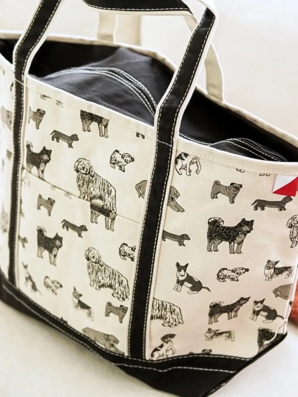 Big Dog Print Tote Bag